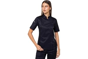 ARVIKO Chef Coat for Women, Mesh Side Panels, Waterproof Chef Jacket for Woman, Waterproof Storage Case with Woman Chef Coat