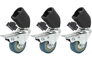 BAFOVY 22mm Light Stand Swivel Casters, Iron and Plastic Locking Swivel Caster Wheels with Brake, Perfect for Photography Lig