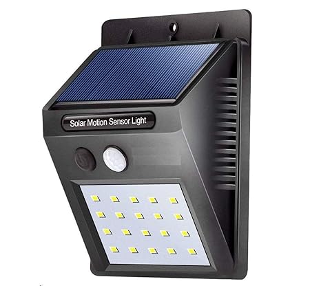 VEERJI 20 LED Outdoor Security Solar Lights with Motion Sensor Light Solar Powered Wall Light