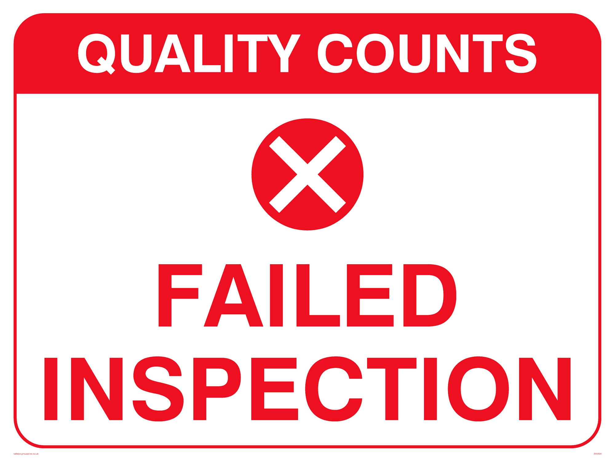 Pack of five - Failed Inspection Sign - 200x150mm - A5L
