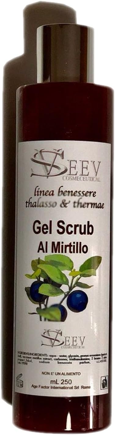 Seev Cosmeceutical Gel Blueberry Scrub | Soft Peeling Smoothing Decongestant (excellent for Sensitive Skin and Couperose) 250 ml