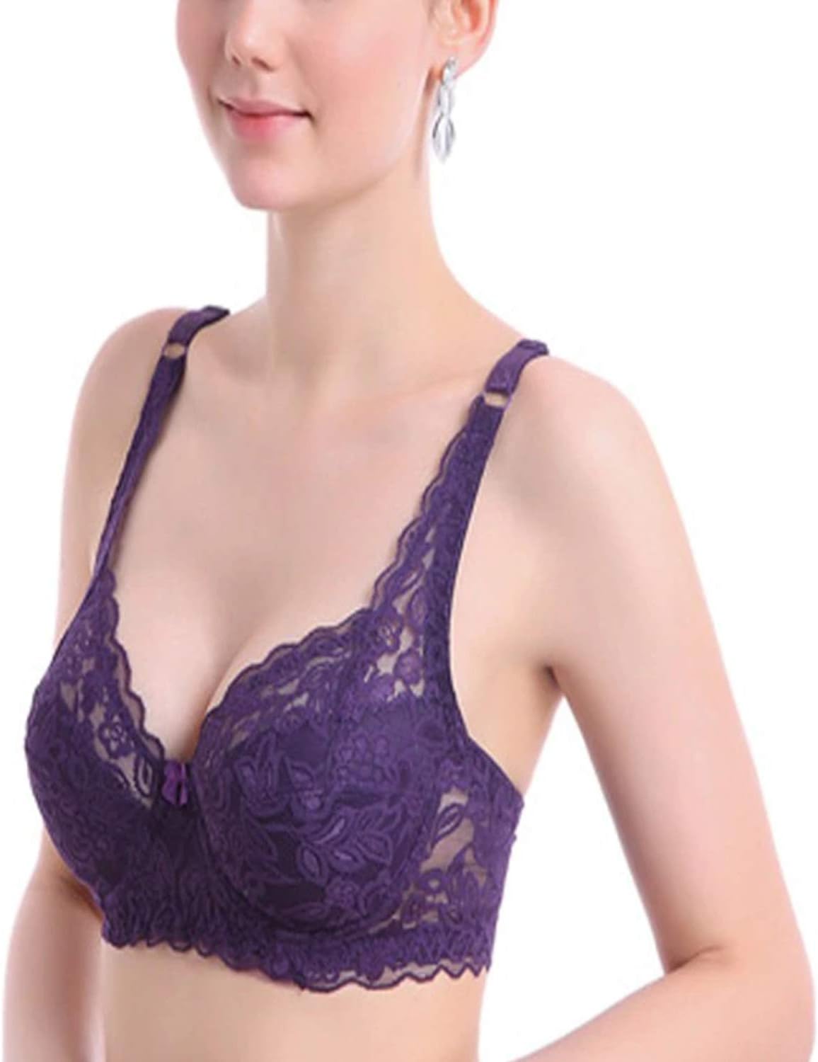 Amorza Hot Push Up Bras for Women Underwire Padded Up Embroidery Lace Bra