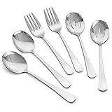 6PCS Serving Spoons and Forks set- Solid Spoon x