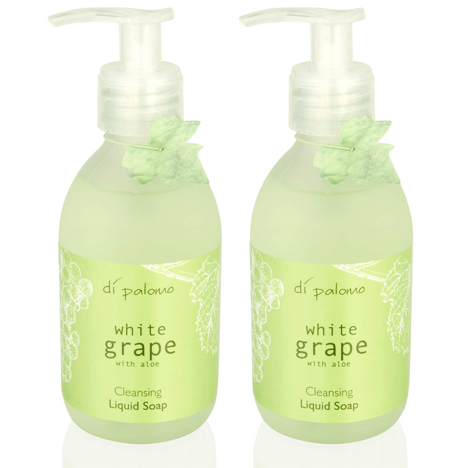 Di Palomo Vegan White Grape & Aloe Liquid Hand Soap 2 Pack - 2 X 240ml Bottle Antibacterial Moisturising Everyday Wash with Skin Care Benefits. Fragranced Vegan Paraben-free