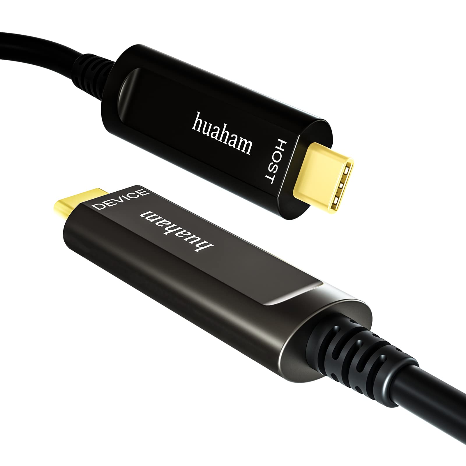 huaham USB C Fiber Optic Cable 33FT, 10Gbps USB 3.2 Gen2 USB C Cable, Ultra Slim & Long Distance Type C Cable with Germany SiliconLine Chip for Logitech 4K Camera,Video Conference,Industrial System