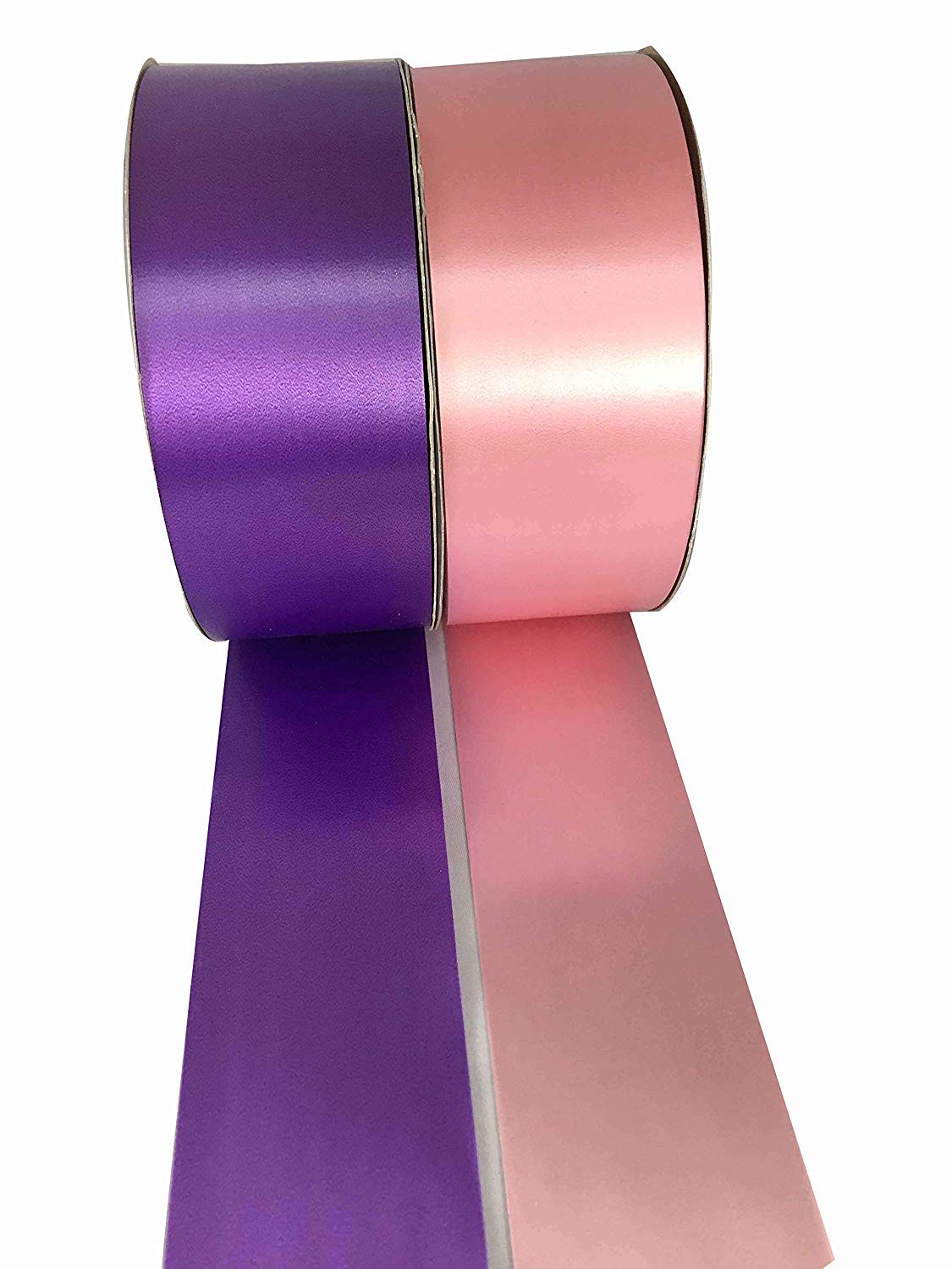 INERRA Ribbon Multipack - 2 x 100 Yard Rolls (Baby Pink & Purple) Wedding Flowers Gift Decoration & Christmas