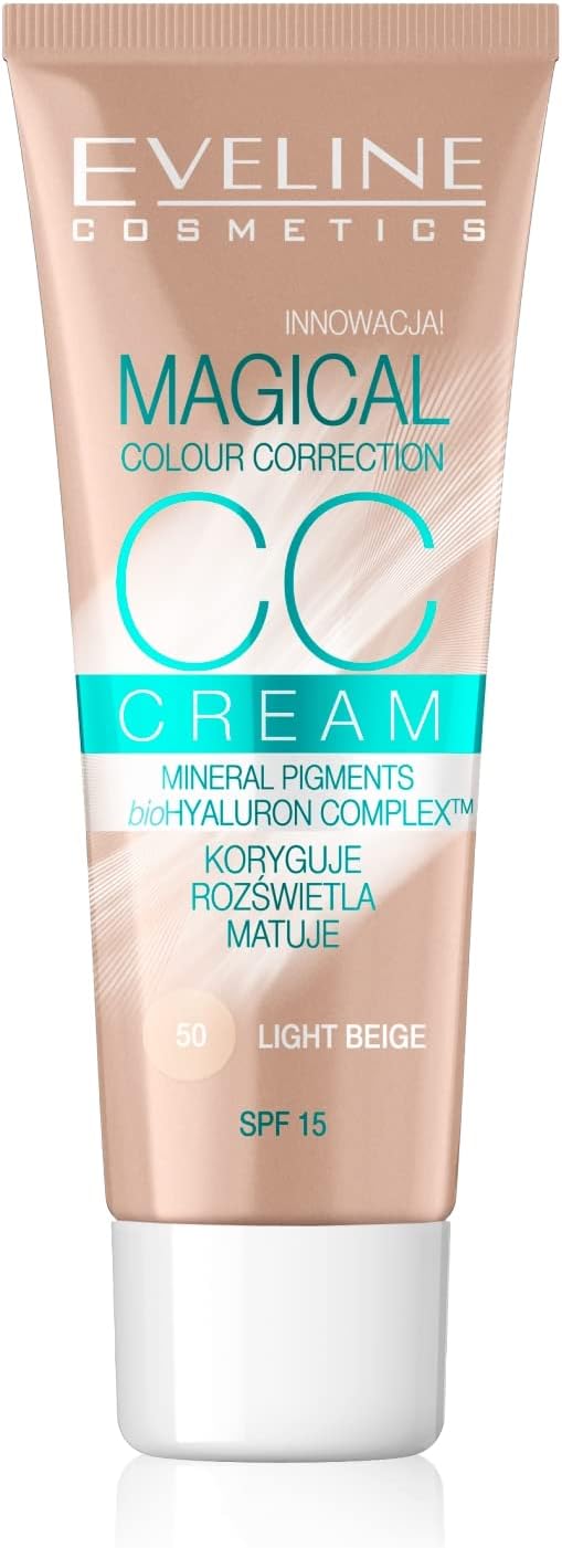 Eveline Cosmetics CC Cream SPF 15 Light Beige 50 Hydrating Smoothing bioHYALURON