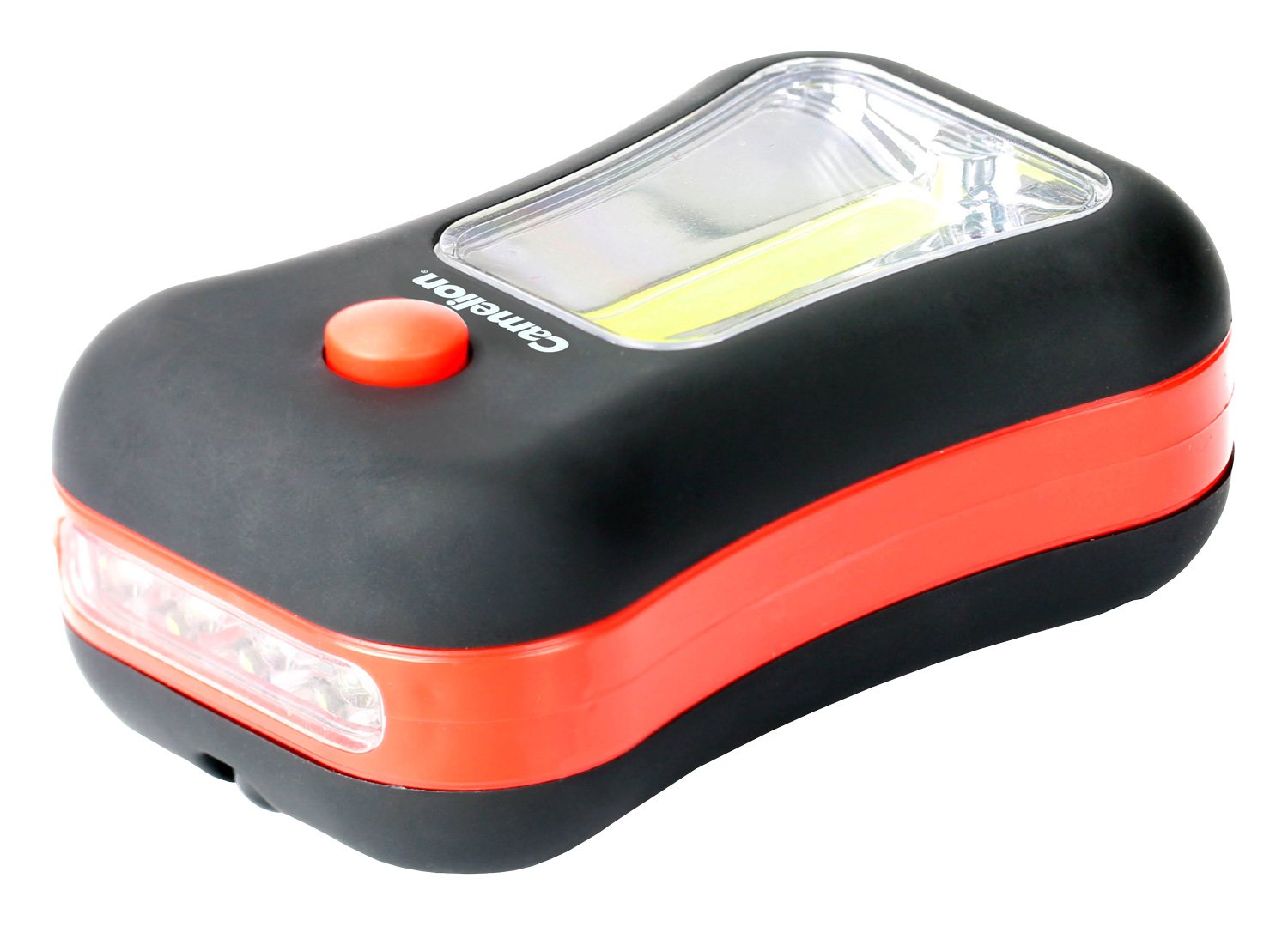 Camelion 30200048, Multi Light 2 in 1 3W COB LED Side Panel and 4 LEDs Front, Plastic, Black/Orange, 9.5 x 5.85 x 3.5 cm