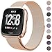 CAVN Metal Bands Compatible for Fitbit Versa Bands/Versa Lite Edition Bands for Women Men, Replacement Stainless Steel Wristband Accessories Strap