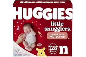 Huggies Newborn Diapers, Little Snugglers Baby Diapers, Size Newborn (up to 10 lbs), 128 Count