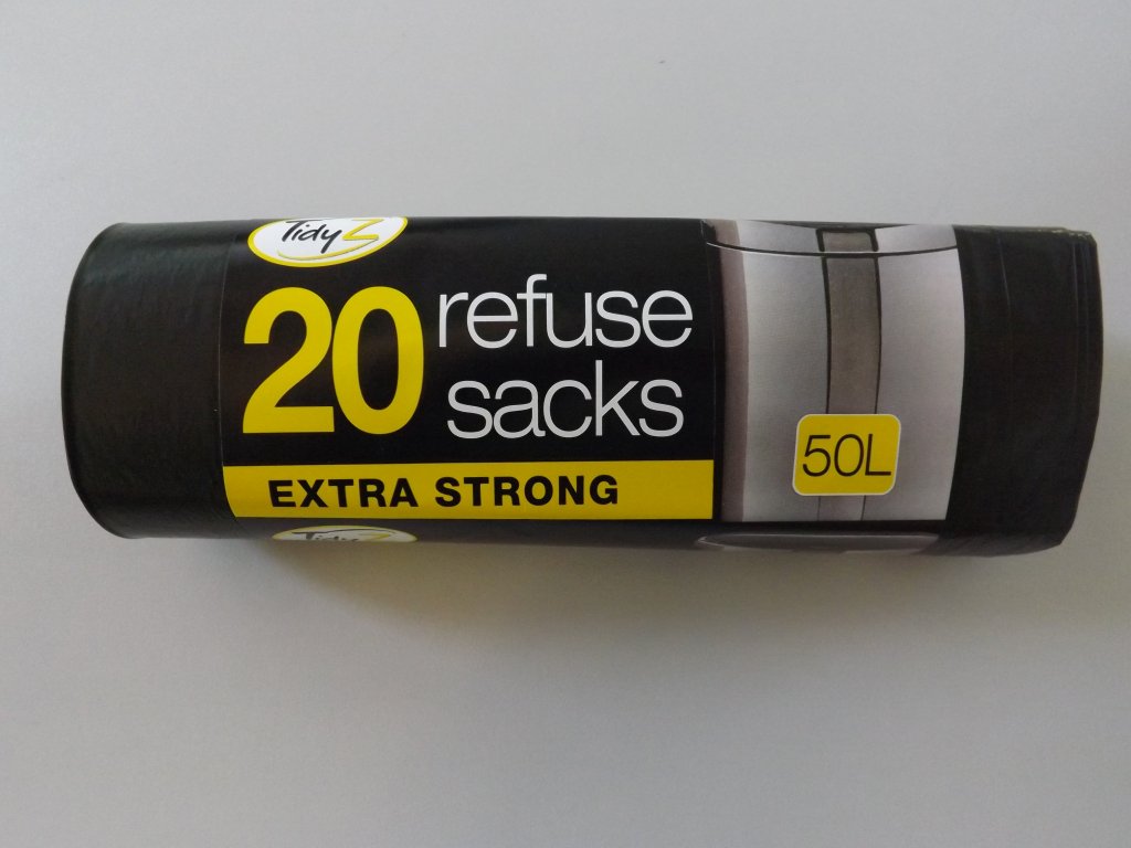 20 Heavy Duty Extra Strong 50L Black Refuse Sacks, Bin Liners, BinBags