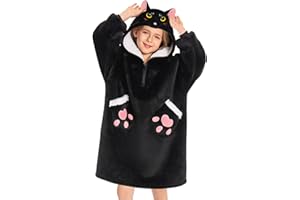 OLAOLA Wearable Blanket Hoodie for Adults - Oversized Animal Hooded Blanket - Soft Warm Cozy Sherpa Fleece Sweatshirt