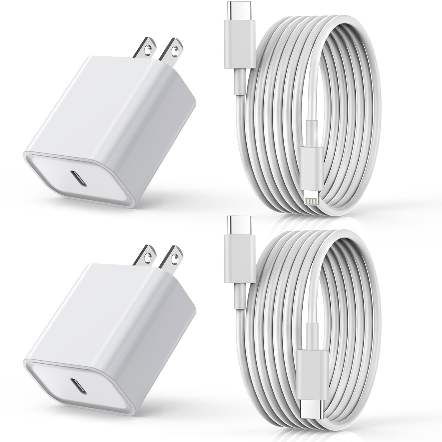 iPhone Fast Charger,2Pack 20W PD USB C Charger Super Fast Charger Phone Block with Extra Long 6FT i Phone Charging Cable Cord Fast Charging for iPhone 15/15 Pro/15 Pro Max/14/13/12/11/XS/X/XR/SE/iPad