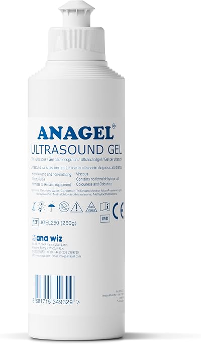 ANAGEL Ultrasound Gel Bottle 250ml – Clear, Waterproof, CE Certified