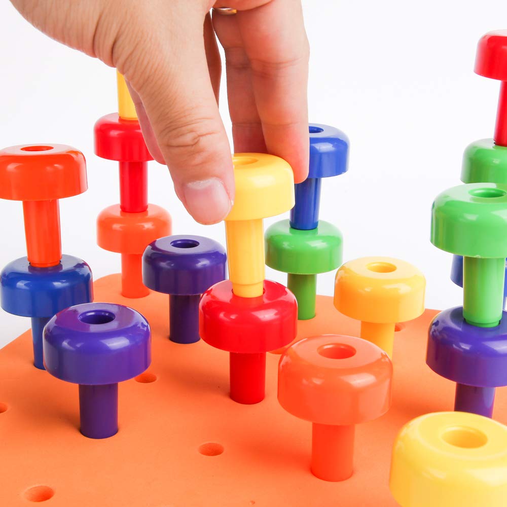 stacking peg board toy set