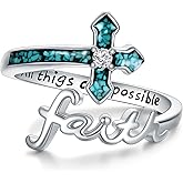 KoyeKei Cross Rings for Women 925 Sterling Silver Faith Cross Rings Christian Religious Jewelry Gifts for Men