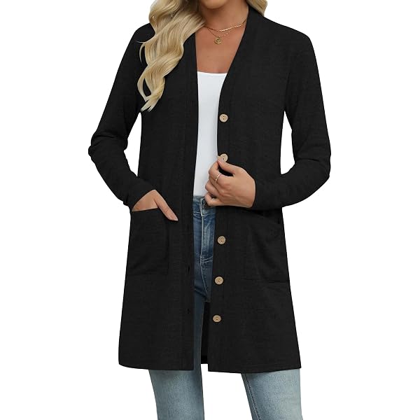 Mud Pie Women's Long Sleeve Cardigan - Acrylic Bouclé Yarn, Striped Pattern, Pockets, Black S/M - View #6
