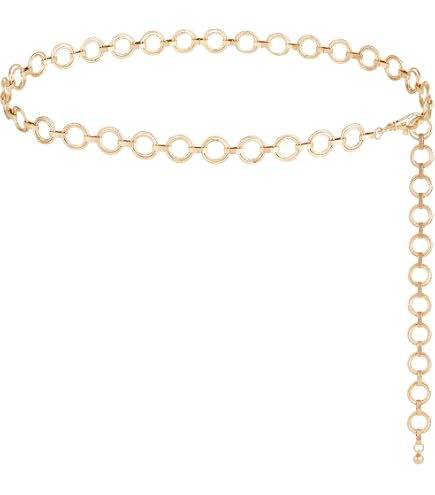 Polished Gold-Tone Chain Belt with Clip Closure 49.5in B-Low the Belt Women main image 2