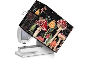 Kathyboom Mushroom Sewing Machine Dust Cover Protective Cover with Essentials Pockets,Sewing Accessories