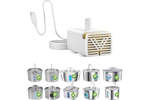 NEATFIEO Cat Water Fountain Ultra Quiet Replacement Pump JY830 Compatible with Stainless Steel Cat & Dog Drinking Fountains,Automatic Pet Water Fountain Water Pump (JY830)