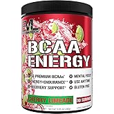 Evlution EVL BCAAs Amino Acids Powder - BCAA Energy Pre Workout Powder for Muscle Recovery Lean Growth and Endurance - Rehydrating Post Workout Recovery Drink with Natural Caffeine - Cherry Limeade