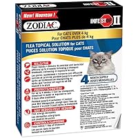 Zodiac® Infestop™ II Flea Topical Solution for Cats Over 4kg - 4 Tubes