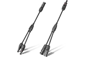 Pjerjzn Solar Panel Connector 2 to 1 Solar Y Branch 2 Way 30A 1000V Solar Panel Splitter Y-Branch Cable Solar Panel Parallel Connectors Parallel Adapter for Solar Panel (1 Pairs)