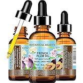 PLUM OIL French. 100% Pure Natural Virgin Unrefined Undiluted Cold Pressed Carrier Oil. For Face, Skin, Hair, Body, Lips, Nails (1 Fl.oz - 30 ml.) by Botanical Beauty