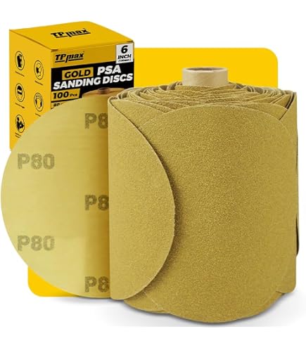 Bettomshin 12" PSA Sanding Discs – 6-Pack (3 X 100 Grit, 3 X 180 Grit), Aluminum Oxide, Self-Adhesive, For Wood/Metal/Plastic