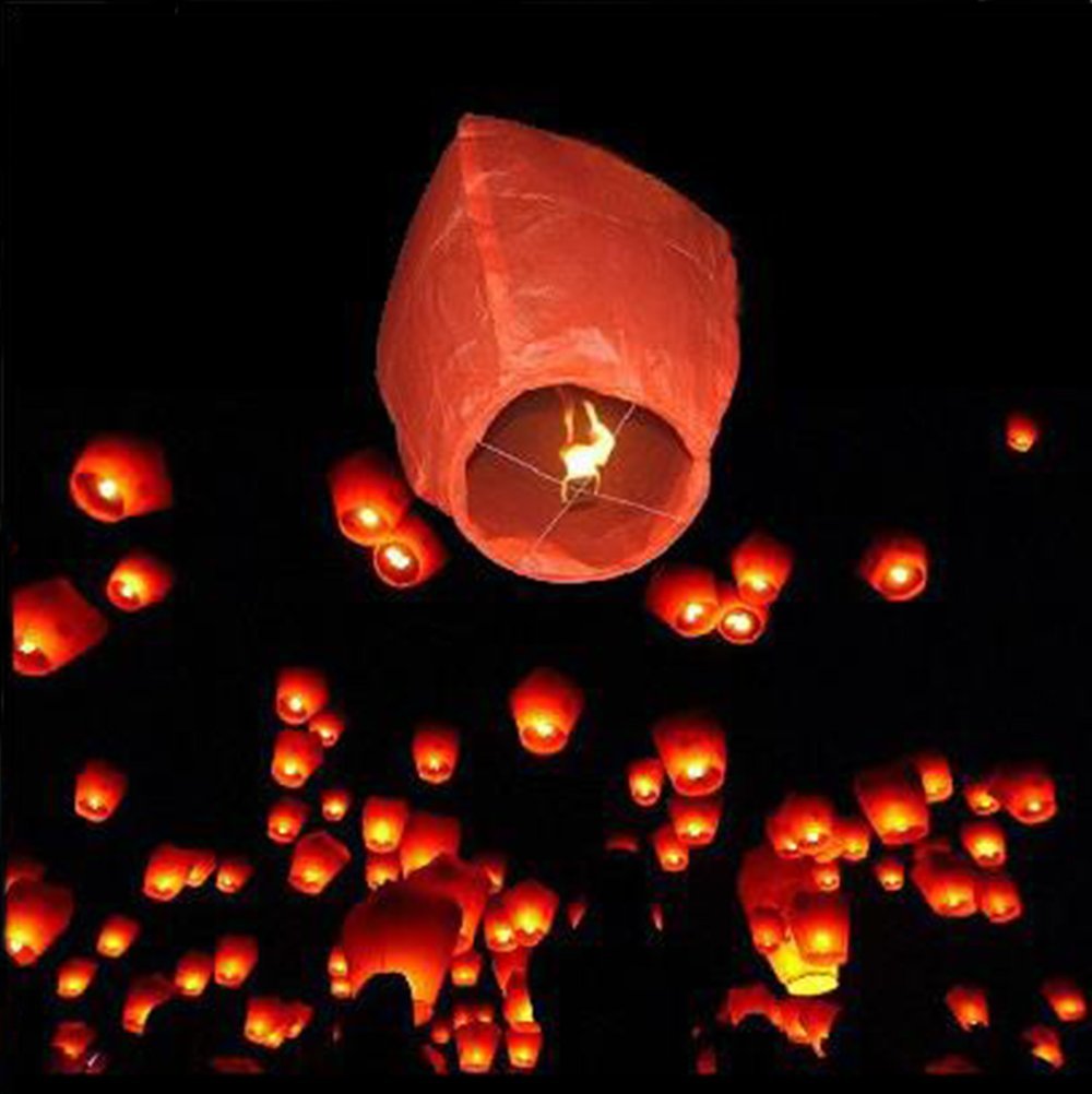 Maikerry Flying Paper Lanterns Sky Lanterns Chinese Wish Lanterns for