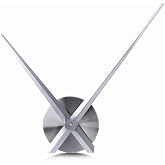Lafocuse Silent 24 Inch DIY Wall Clock with Large Clock Hands and Motor Kit, DIY 12888 Clock Movement Mechanism Replacement with 12 Inch Long Minute Hands, Silver