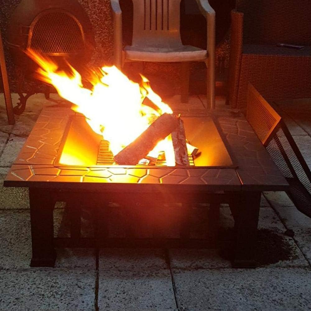 Yaheetech 32in Outdoor Fire Pit Metal Square Firepit Wood Burning Backyard Patio Garden Beaches Camping Picnic Bonfire Stove with Spark Screen, Log Poker and Cover : Garden & Outdoor