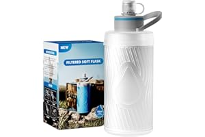 SurviMate 700ml Collapsible Water Filter Bottle,Squeeze Water Filtered Bottle，BPA-Free, Ultra Light Survival Emergency Water Filter，Perfect for Hiking, Backpacking, Camping