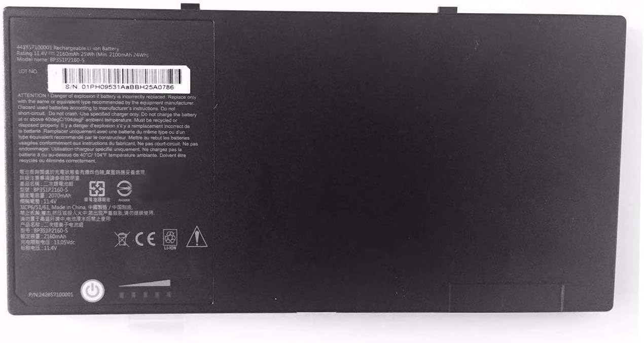XITAIAN 11.4V 25Wh 2160mAh BP3S1P2160 BP3S1P2160-S 441857100001 3ICP6/51/61 Replacement Battery for Getac F110
