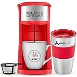 AdirChef Single Serve Mini Travel Coffee Maker & 15