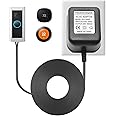 24V Video doorbell Power Transformer, Compatible with Nest Hello, Wyze, Eufy, and Ring Video doorbells. Line Length 26 feet Black（1Pcs）