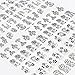 LKE 108pcs 3D Gold Flowers Nail Art Stickers Decals For Nail Tips Decorations (black)