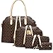 Women 4Pcs Handbags Set Elegant Zipper PU Business Shoulder Handbags