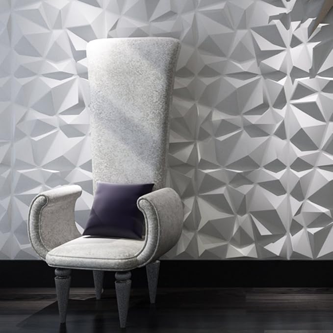 Art3d Decorative 3D Wall Panels Diamond Design Pack of 12 Tiles 3 Sq.m