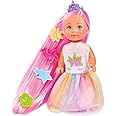 Simba Evi Love Rainbow Princess 105733505 Doll as Rainbow Princess with Long Hair / 4 Hair Clips and Brush / 12 cm/for Children from 3 Years