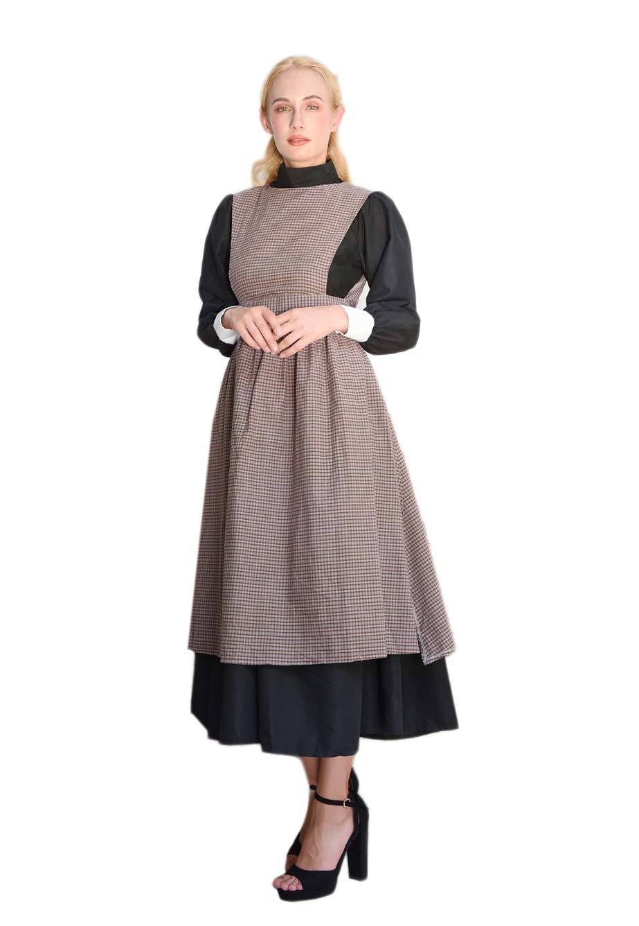ROLECOS Women's Pioneer Costume Adult Black Pioneer Dress Prairie