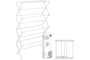 ZOES HOMEWARE 4-Tier Clothes Drying Rack, 4ft High Foldable Drying Rack Clothing for Indoor & Outdoor, Portable Collapsible Laundry Dryer for Laundry Room and Apartment, White 29" L x 49" H x 11.5" W