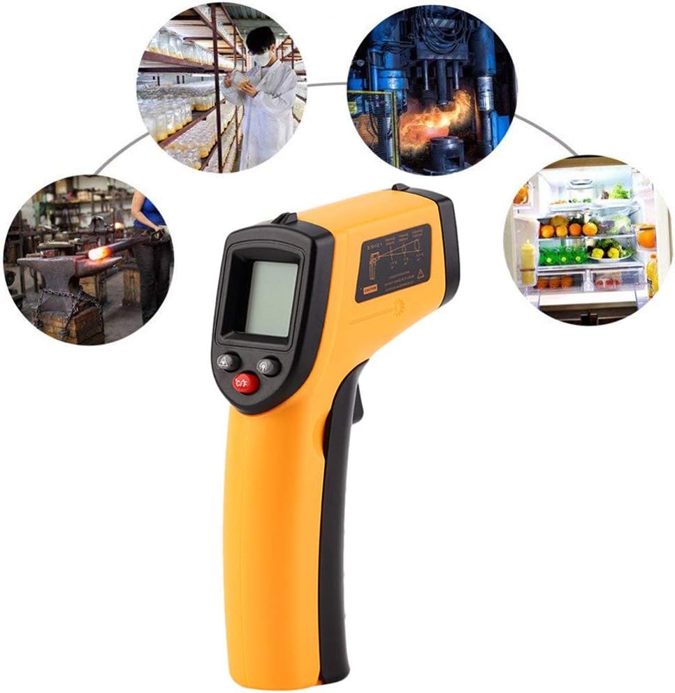 Unkonw Digital Thermometer Non-Contact Temperature Meter Pyrometer IR Point Gun -50~380 Celsius Thermometer for Cat Dog Rabbit Farm Animals ℃/℉