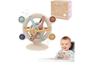 TYRY.HU Silicone Baby Teething Toys for Babies 0-6 6-12 Months, Multi Purpose High Chair Toys, Baby Suction Table Toys, Monte