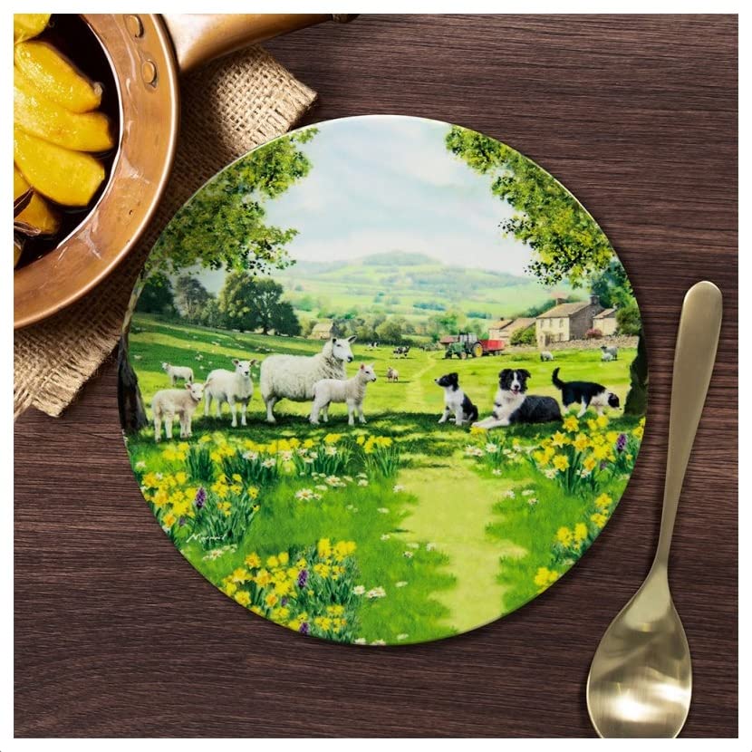 lesser and pavey LP94734 Ceramic Trivet | Collie & Sheep design | 1 Pc, Multicolor