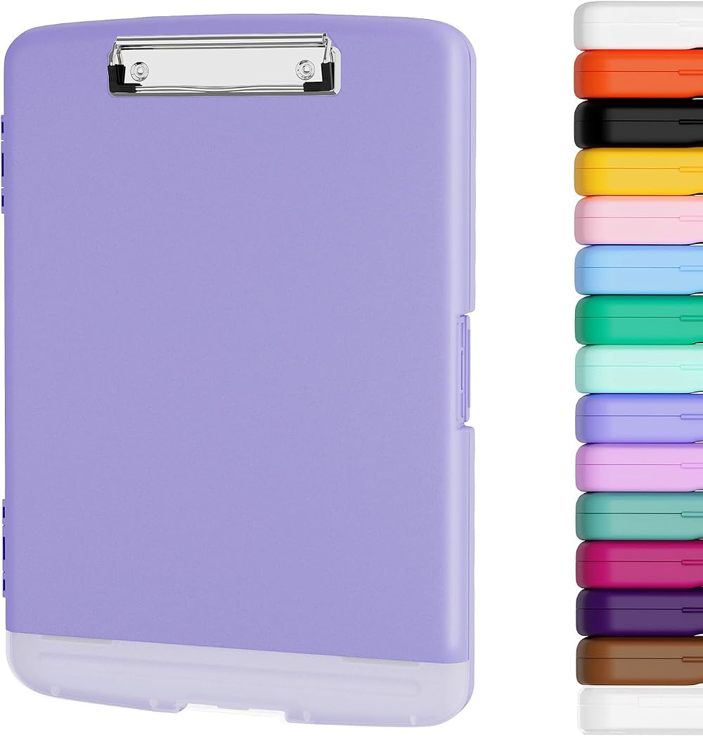 Piasoenc Clipboard with Storage 8.5x11 Pen Holder A4 Folder White