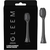 GLEEM Toothbrush Replacement Brush Heads Refill, Black, 2 Count