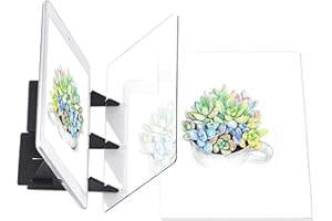 HKSICHENGKEJI Optical Drawing Board Painting Projection Copying Board Sketching Tool Acrylic Transparent Board Mobile/Phone Tablet Holder Optical Reflection Projector Painting Tool for Kids Beginners Artists