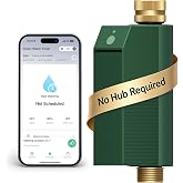 MOES WiFi Water Timer for Garden Hose with Flow Meter,No Hub Required | Sprinkler Timer No Hub Required; App Voice Control, 10 Schedules, Up to 2-Year Battery; Brass Inlet and Outlet