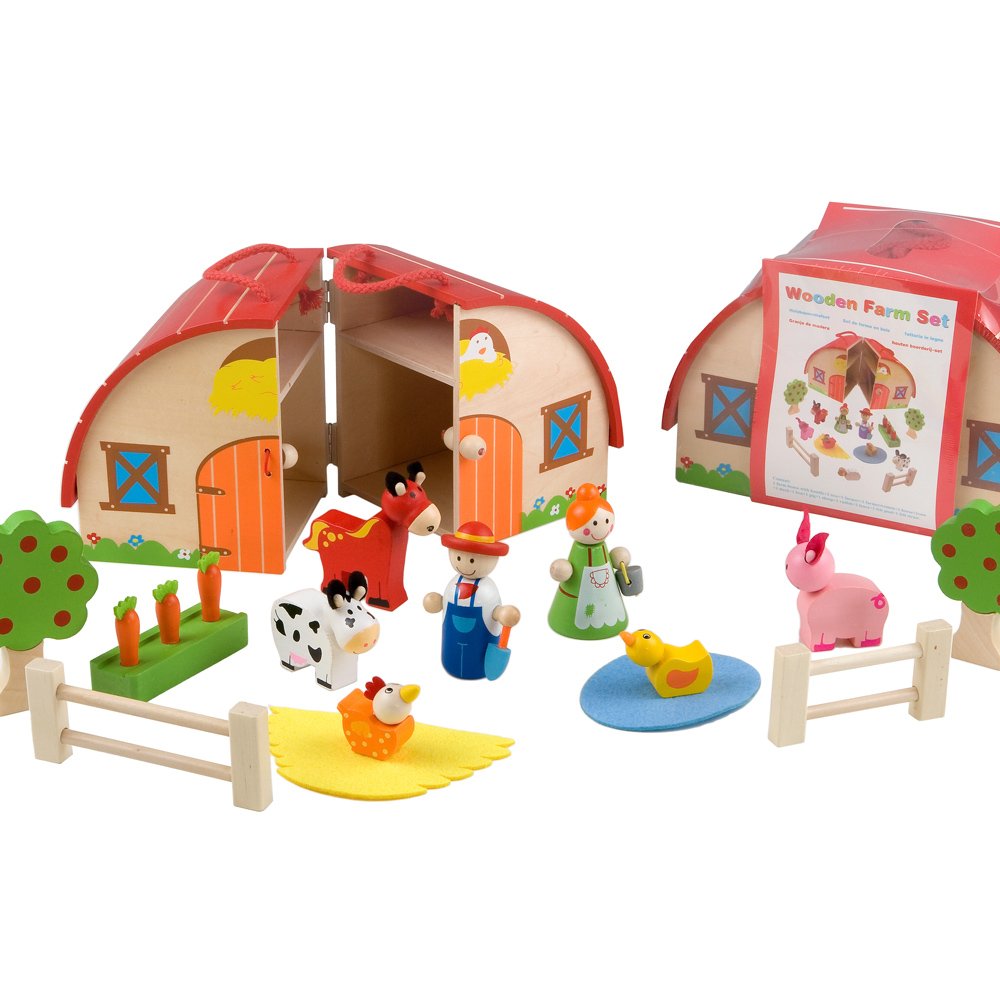 Mopec Farm Set, Wood, red, 10.5 x 24 x 15.5 cm